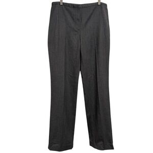 Tahari Pants Womens 8 Gray Herringbone Straight Leg Tweed Dress Work Altered Hem